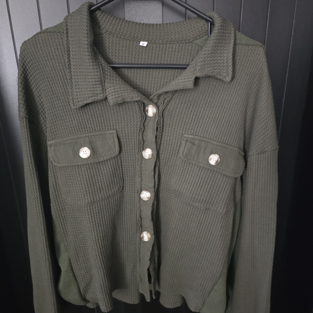 Trendy Boutique Olive Button Down Shirt